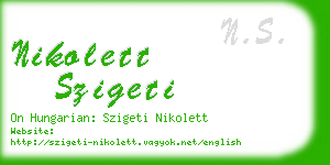nikolett szigeti business card